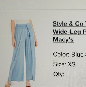Style & Co Textures Tie-Waist Wide-Leg Pants
